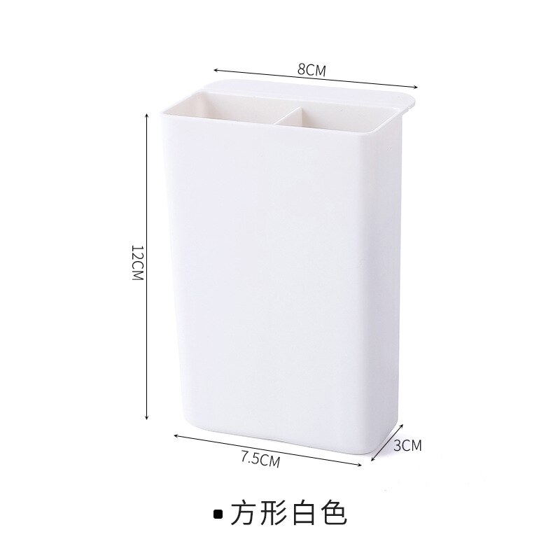 Stick On Desktop Stationery Pencil Holder Pen Case Adhesive Desktop Organizer Container Pen Storage Holder for Office Decor: white 02