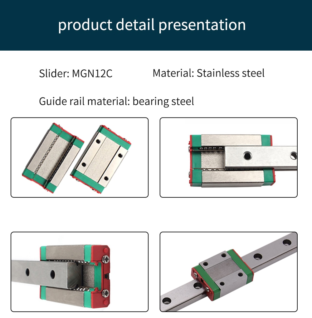 Kit de guidage de Rail linéaire à double axe Z MGN12C avec support de montage de plaque fixe pour Ender-3/3S /Ender 3 Pro/Ender-3 V2/CR10/CR10S/S4/S5