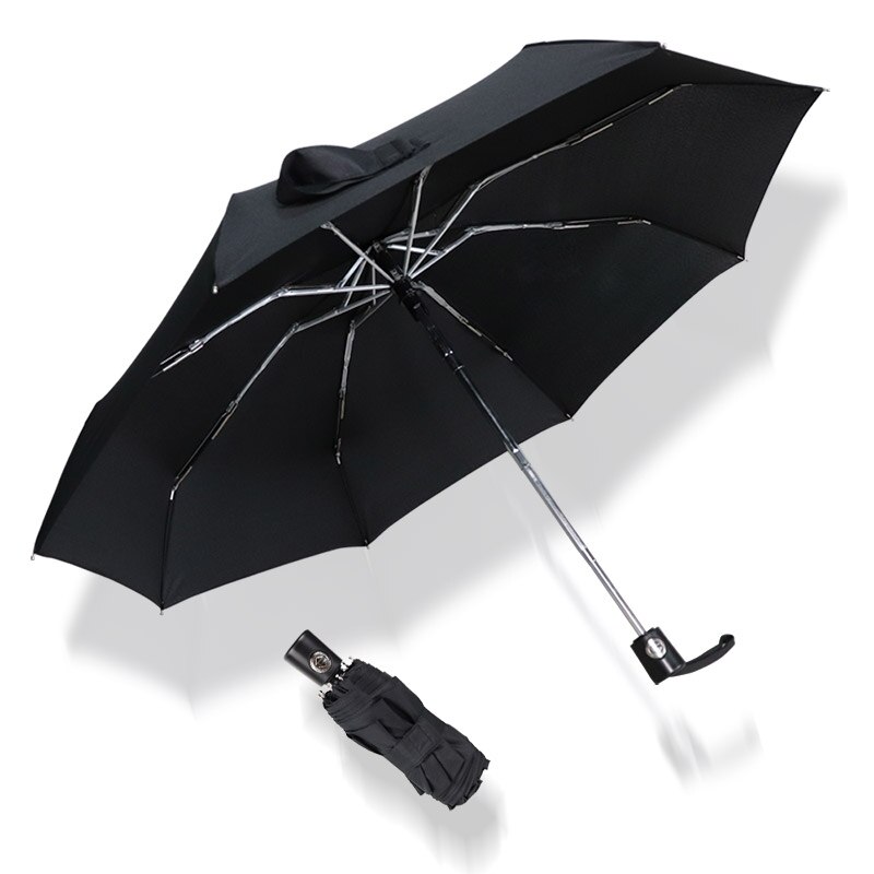 Mini parapluie pliable automatique résistant au vent pour femmes et hommes, UV, Portable, de plein air, de voyage, 5: Black