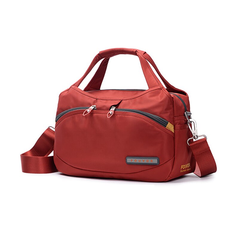 Fouvor décontracté fourre-tout sacs Messenger sac étanche hommes ceinture sac Oxford Zipper sac bandoulière pour homme directe: Chestnut red