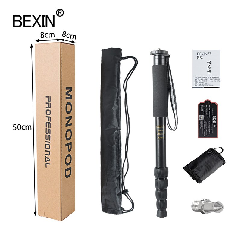 P285A unipod stick tripod monopod dslr video stand lightweight portable camera monopod with foot nail Carry bag for camera