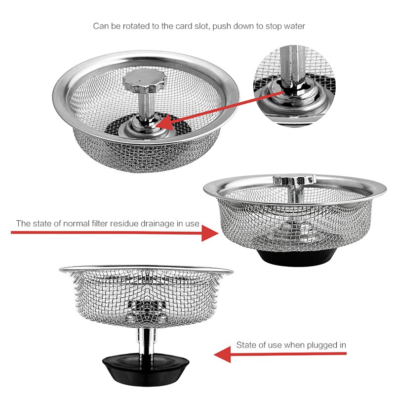 Gootsteen Zeef Spoelbak Rvs Badkamer Filter Wastafel Haar Catcher Stopper Floor Sink Afval Zeef Aanrecht