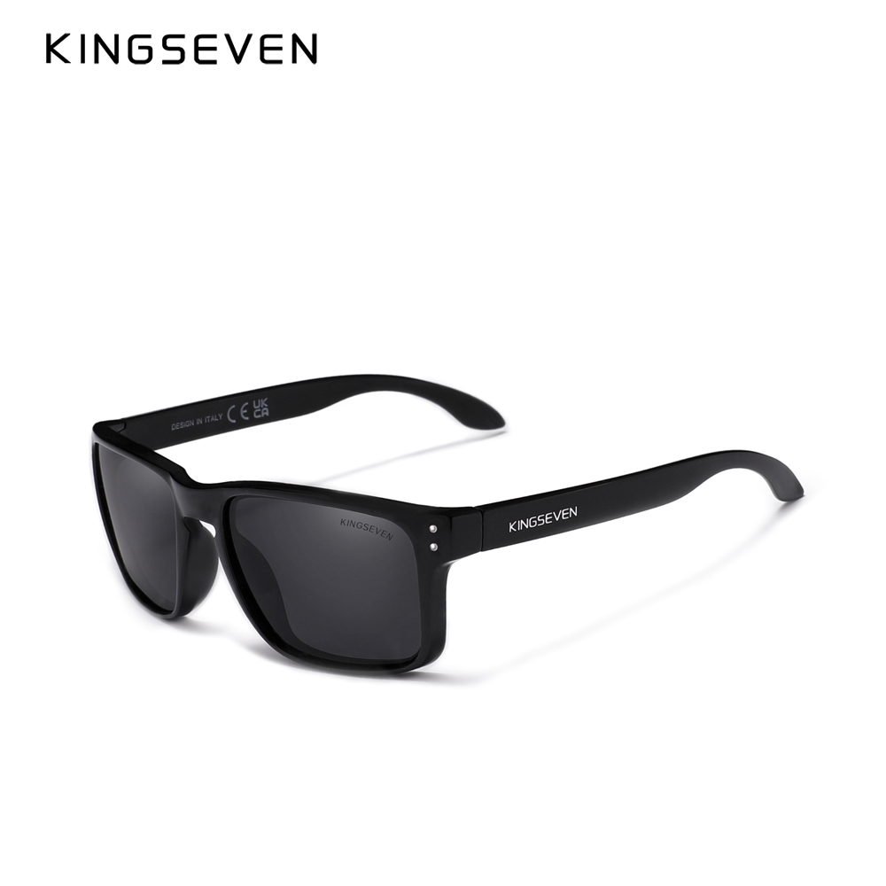 KINGSEVEN Retro TR90 Polarized Square Sunglasses Women Men Carbon Fiber Pattern Outdoor Sports Eyewear