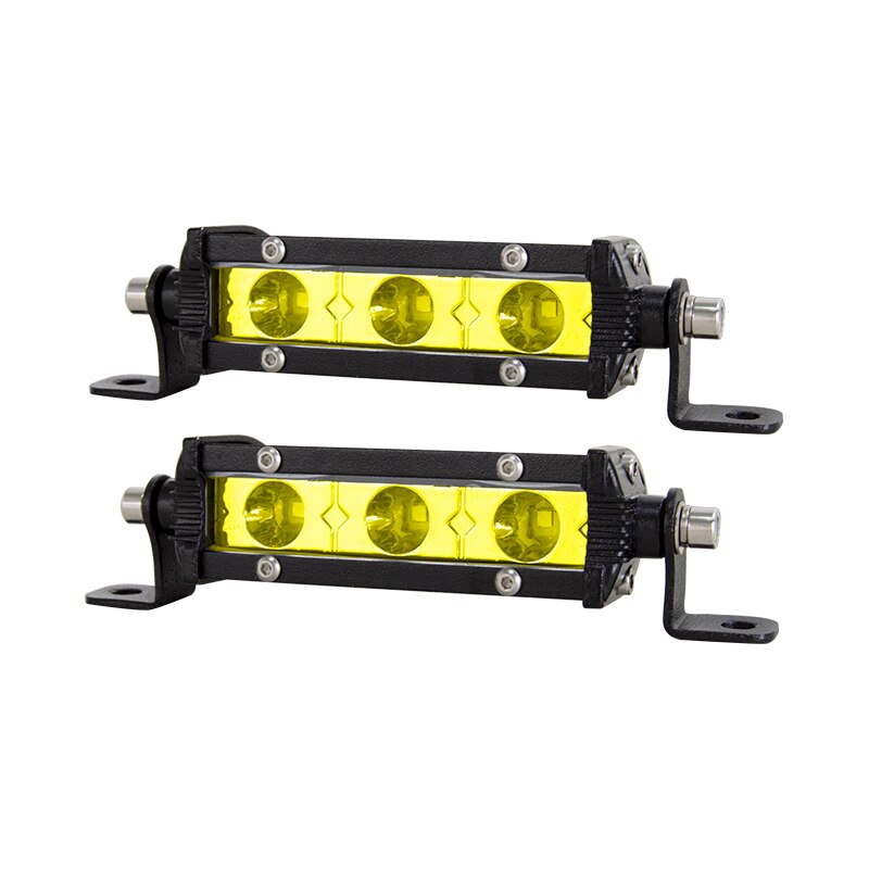 Yellow 4inch Slim LED Bar Offroad Single Row Mini Driving Light Bar For 4x4 Niva Lada Auto 4WD Extra Fog Lamp 12V 24V Spotlights