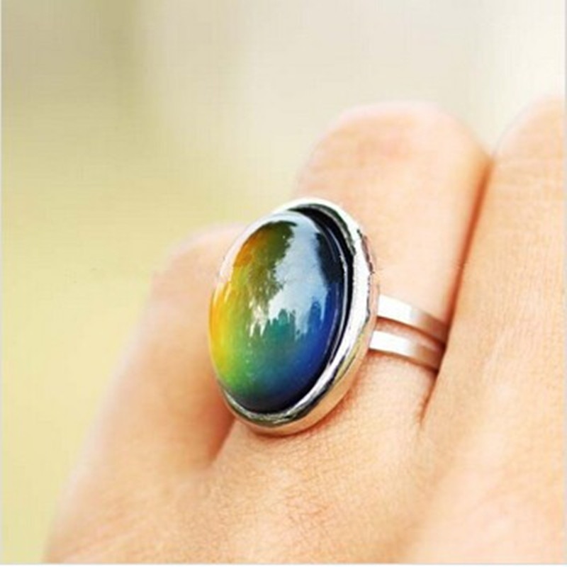 Crystal Sieraden Veranderende Kleur Mood Ring Temperatuur Emotie Gevoel RINGEN MOOD Verstelbare Size evenement feestartikelen