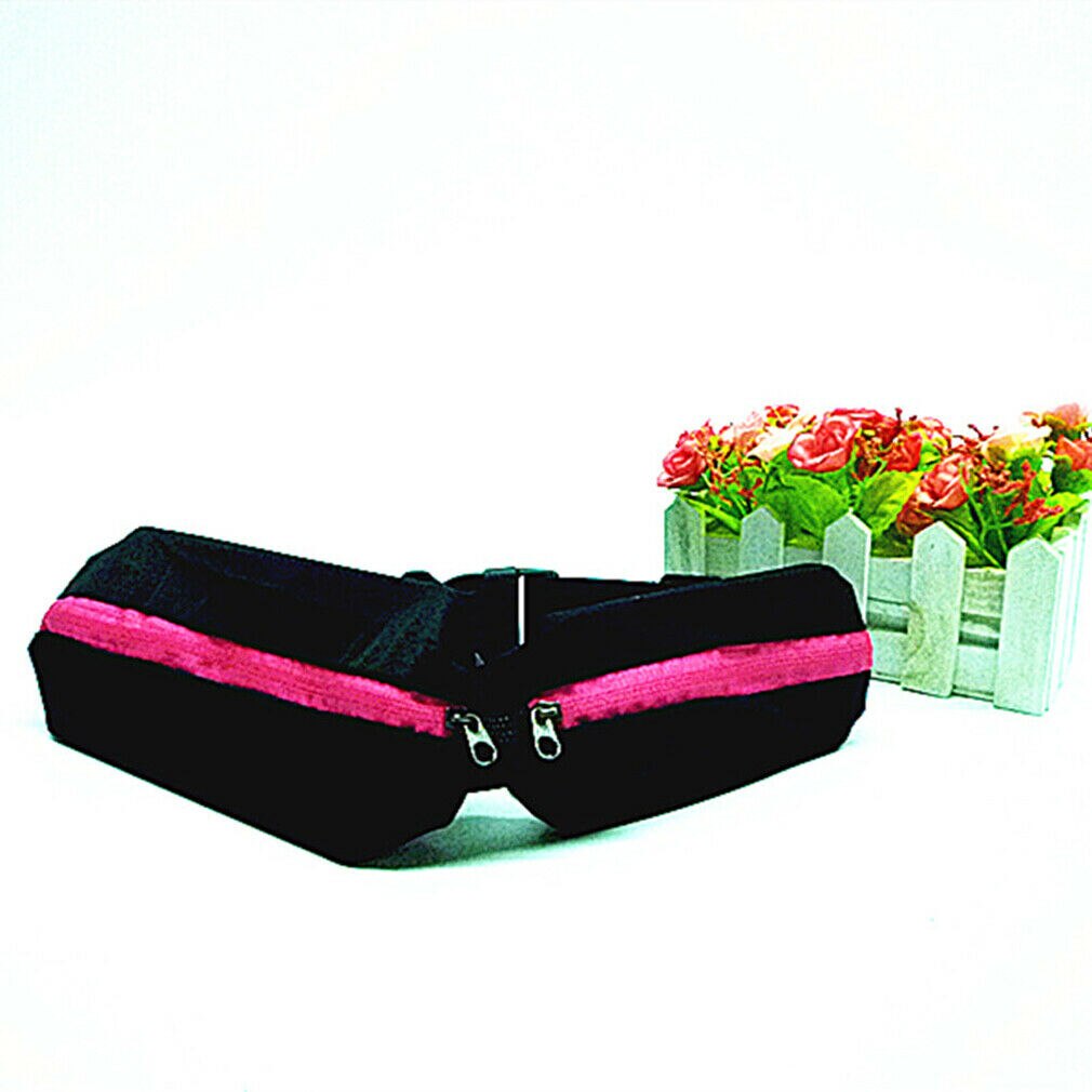 Unisex Men Women Runner Waist Belt Bag Pack Pouch Bum Sport Fitness Jogging Universal Dual Pocket: B