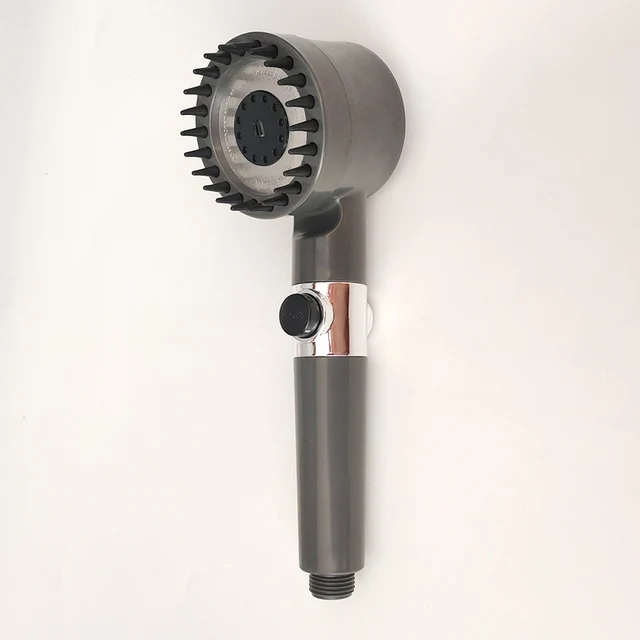 Hogedruk Vierkante Douchekop 3-Mode Verstelbare Spray Met Massage Borstel Filter Regendouche Kraan Badkamer Accessoires: Bordeaux
