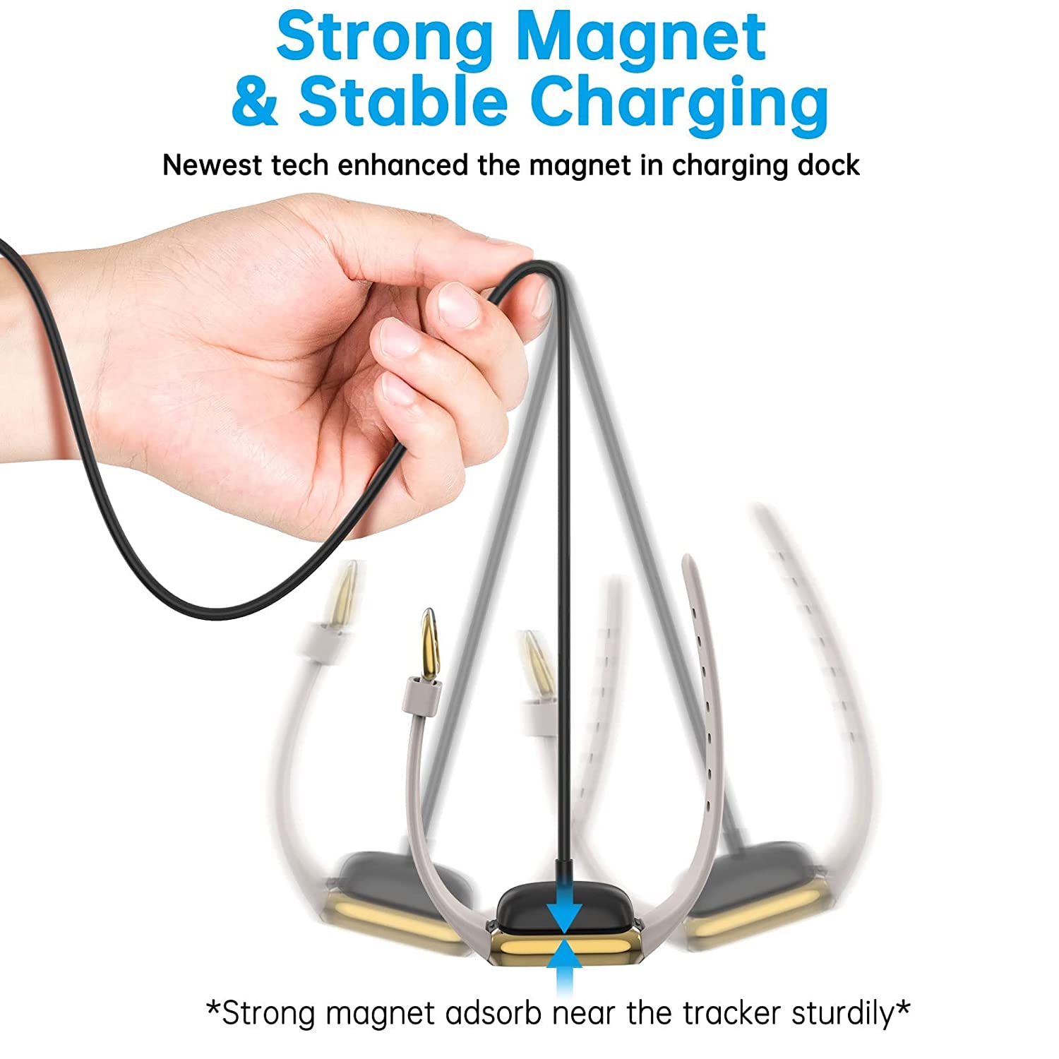 2-Pack Charger Cable Voor Fitbit Luxe & Charge 5, verbeterde Sterke Magnetische Oplaadkabel Met Reset Knop Vervanging