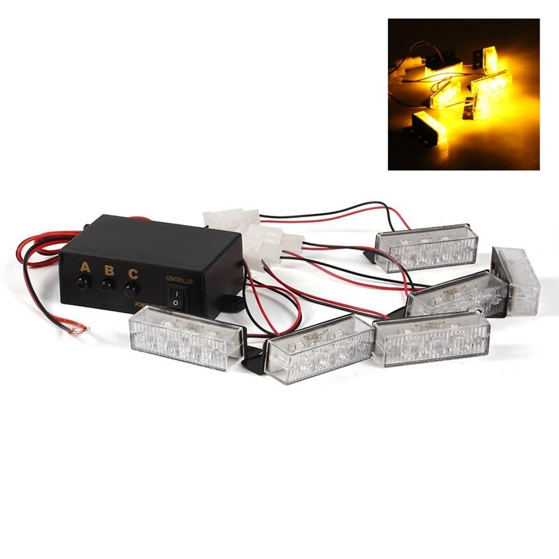 FFYY-Gelb 18 LED Strobe Bindestrich Notfall Blinkende warnen Licht für Auto Lkw