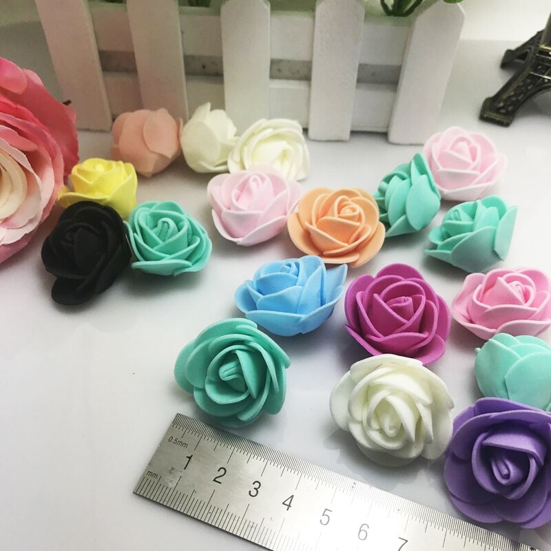 10pcs Tiffany blue Mini PE Foam Roses Artificial Flowers For Wedding Box Handmade Decoration DIY Wreath Valentine's day