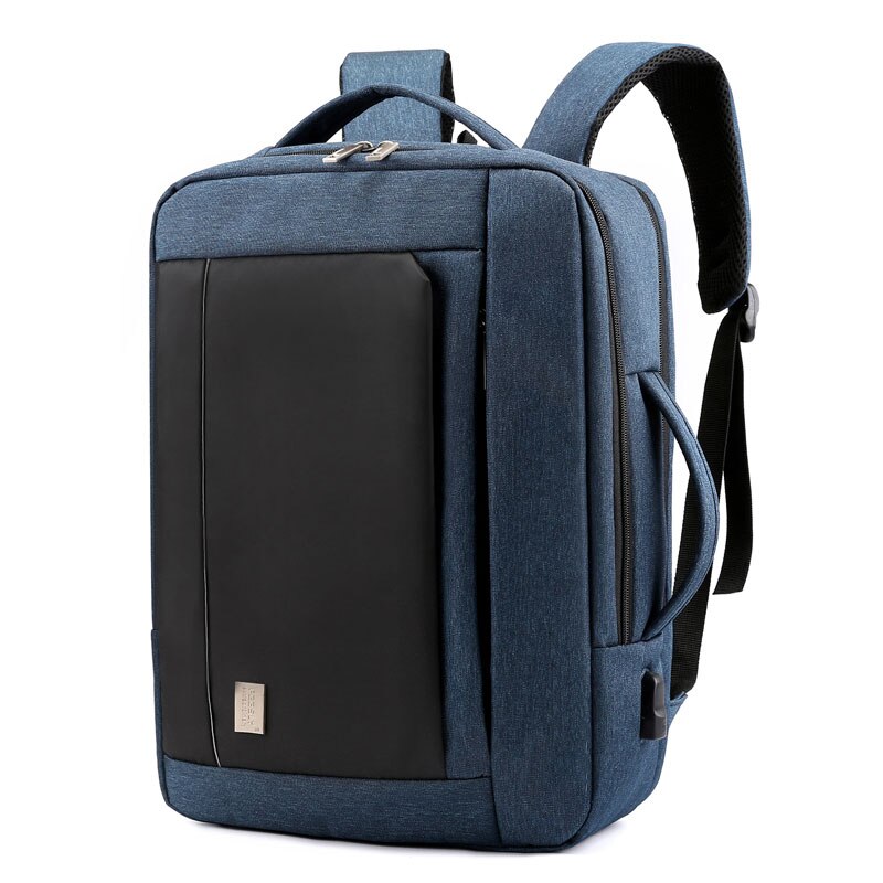 Mochila masculina de negócios casual carga usb computador portátil mochilas grande capacidade anti-roubo à prova dwaterproof água mochila para o sexo masculino: Blue