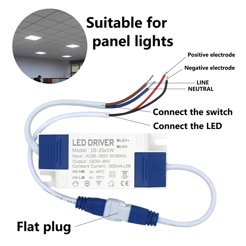 LED Power Supply Driver 1W 3W 4W 7W 8W 12W 18W 25W 36W 300mA Lighting Transformers For LED Power Light Panel Light Downlight DIY