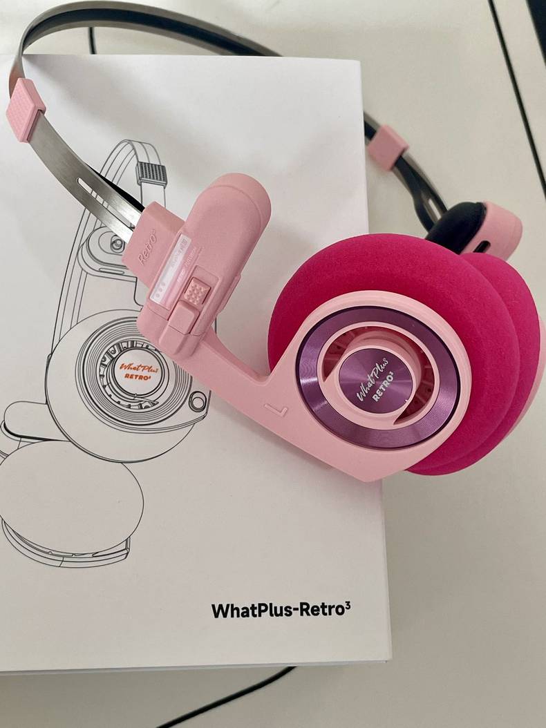 Originele whatplus retro iii  r3 draadloze bluetooth-koptelefoon, in-ear koptelefoon, hifi draadloze opvouwbare koptelefoon met ruisonderdrukking: Rood