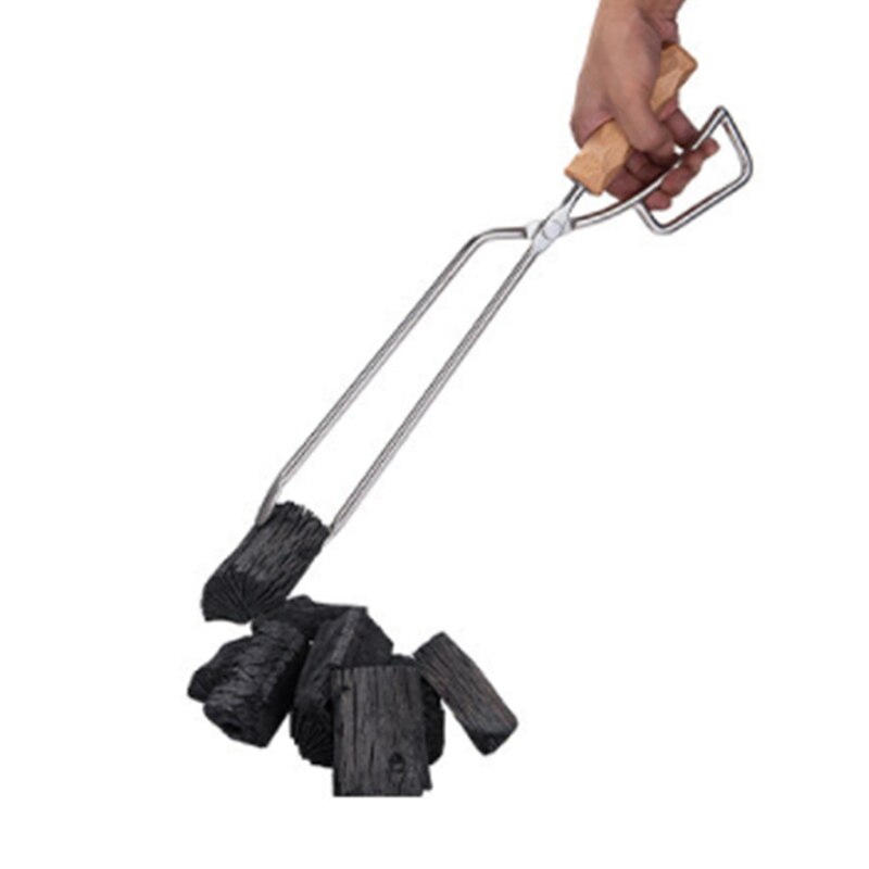 Barbecue Carbon Clip Long Handle Tongs Stainless Steel Oven Charcoal Salad Tong Kitchen Supplies Tool BBQ Tools