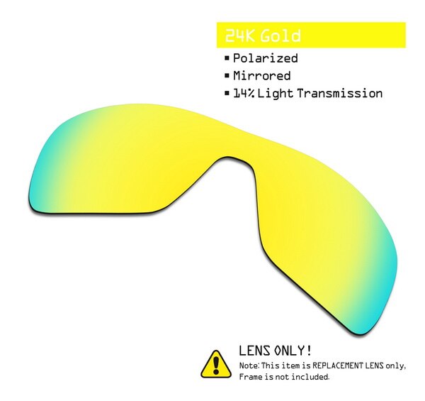 SmartVLT Polarized Replacement Lenses for Oakley Turbine Rotor Sunglasses - Multiple Options: 24K Gold-ShieldCoat