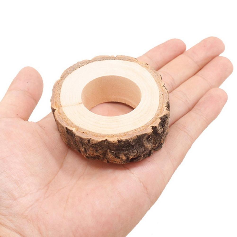 Servilleteros de cuentas de madera Natural para bodas, decoración creativa de Mesa para el hogar, de cumpleaños, Bar, 10 piezas