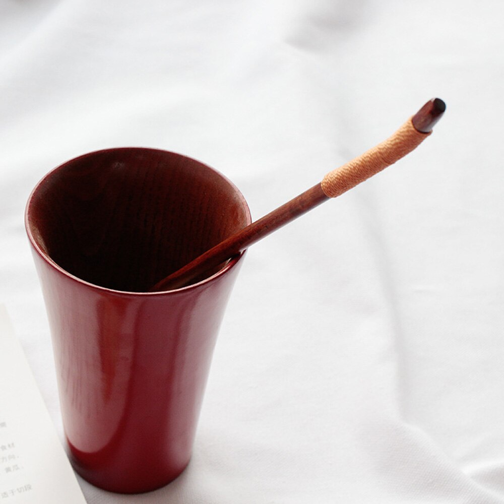 Cucharas de madera con mango largo Natural, cucharas de madera agitadora para beber, postre, miel, café, cocina, utensilios de madera, vajilla