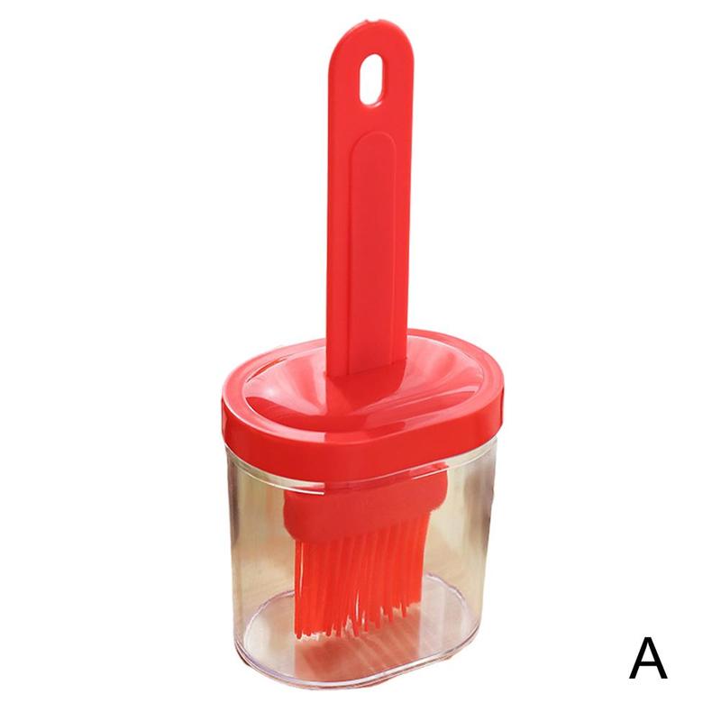 Barbecue Oil Brush High Temperature Resistant Silicone Oil Bottle Brush Integrated Barbecue Brush With Cover And Bottle: A