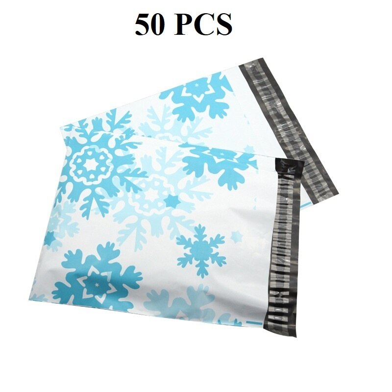 Bags 26 Cm × 33 Cm Enveloppen 10.24 Inch × 12.99 Inch Tassen Self Sealing Mailing Enveloppen kleurrijke Poly Mailer: Snowflake 50 PCS