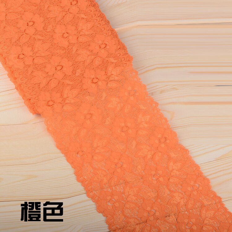 Elastic Lace Ribbon Tape 16cm Lace Trim Fabric Embroidered White Lace Trimmings DIY Crafts Sewing Material Garment Accessories: Orange