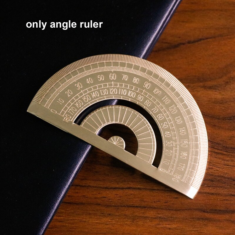 brass,Al alloy ruler set Protractor for math angle meas urement for students School Educational Measuring Tools: 1 Brass Protractor