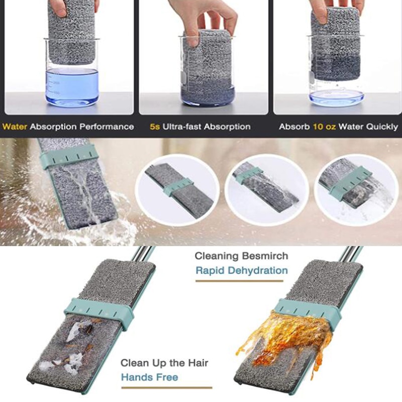 Balai serpillière en microfibre rétractable, nettoyage ménager, sans lavage, essorage automatique, lavage à la main, balai plat, Rotation à 180 degrés