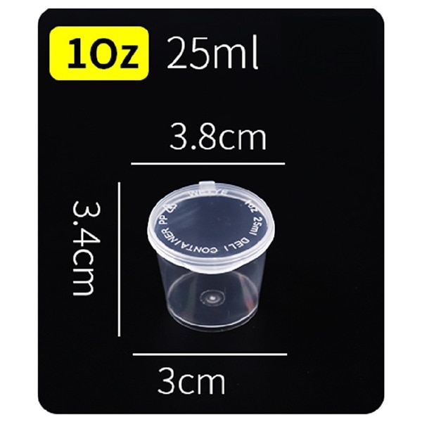 30/20/10 Stuks Kleine Plastic Saus Cups Voedsel Opslag Containers Clear Dozen + Deksels