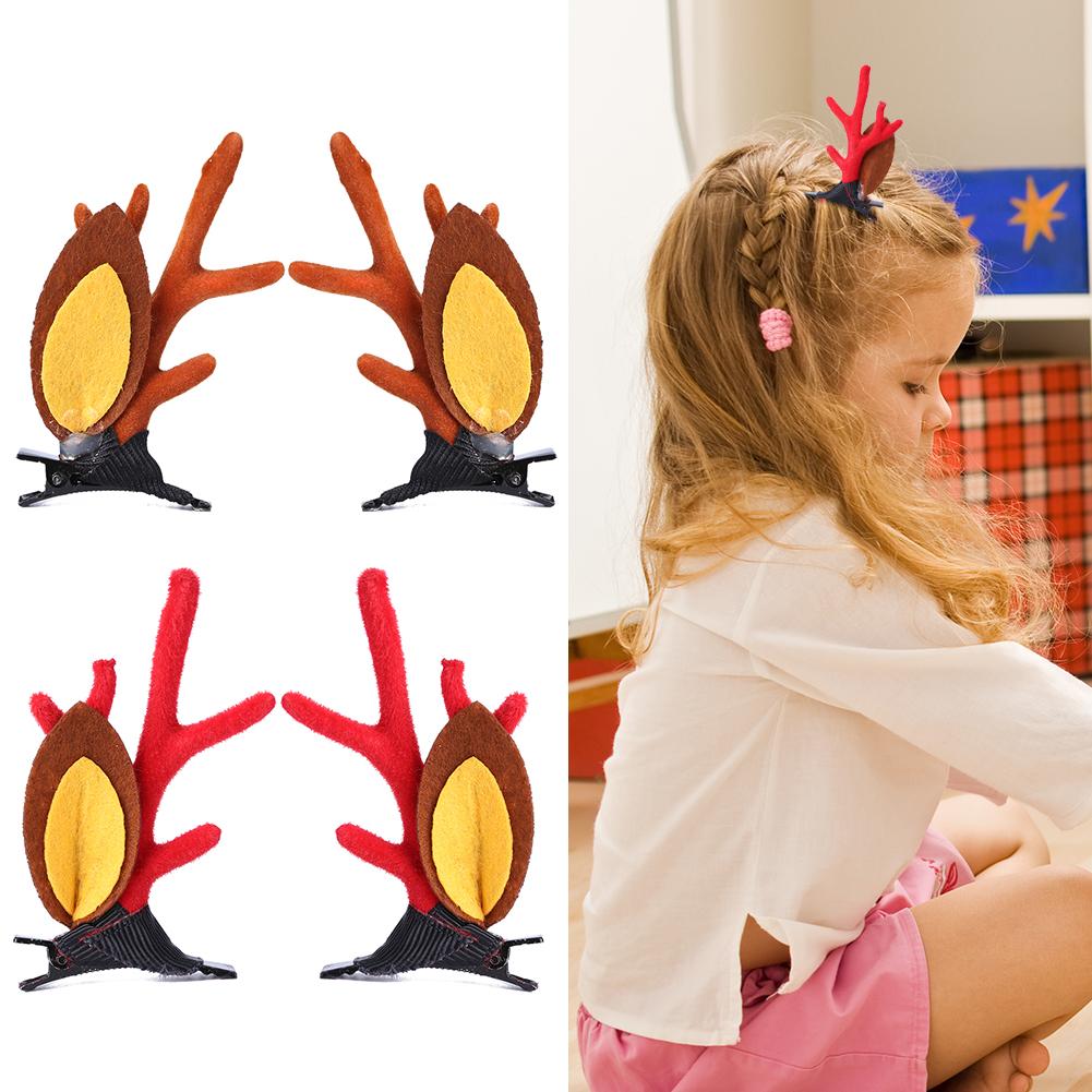 2 stuks schattige kerstgewei haarspelden van uitstekend duurzaam polyester, metaal, handwerk, haaraccessoires, haarspelden
