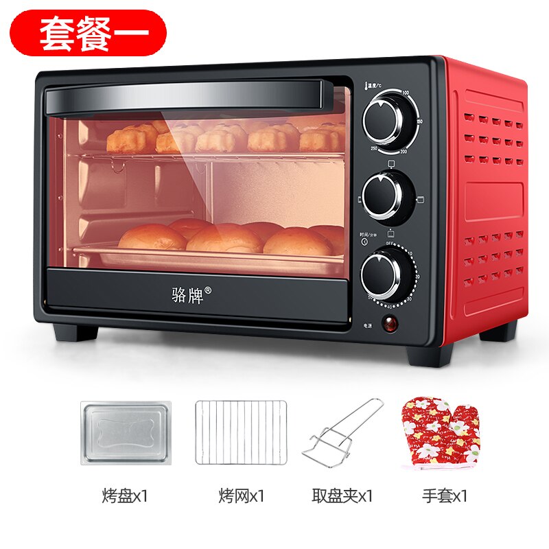 Mini four électrique domestique multifonction, 23 l, pour la cuisson automatique des gâteaux, grande capacité: Red