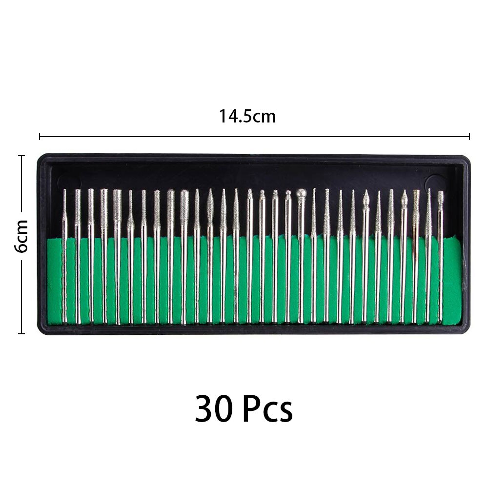 30pcs Nail Drill Bits Set Pedicure Bits for Manicure Machine 2.35 rod Polishing Grinding Head Replacement Milling Cutter Sets: Default Title