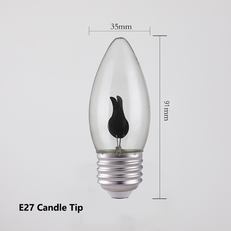 E14 e27 led pære edison flimmer flamme led stearinlys ildbelysning vintage 3w ac220v 240v retro indretning energisparelampe: E27 stearinlysspids
