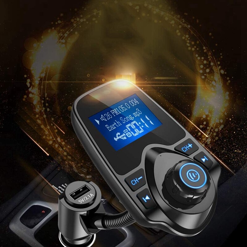 Adaptador inalámbrico Bluetooth para coche, transmisor FM, reproductor de música MP3, Kit de coche, Cargador USB con llamadas de manos libres