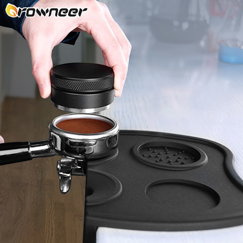 Corner Coffee Powder Pad Thick Non-Slip Espresso Tamper Press Mat Silicone Safety Elastic Manual Kitchen Coffee Filler Machine
