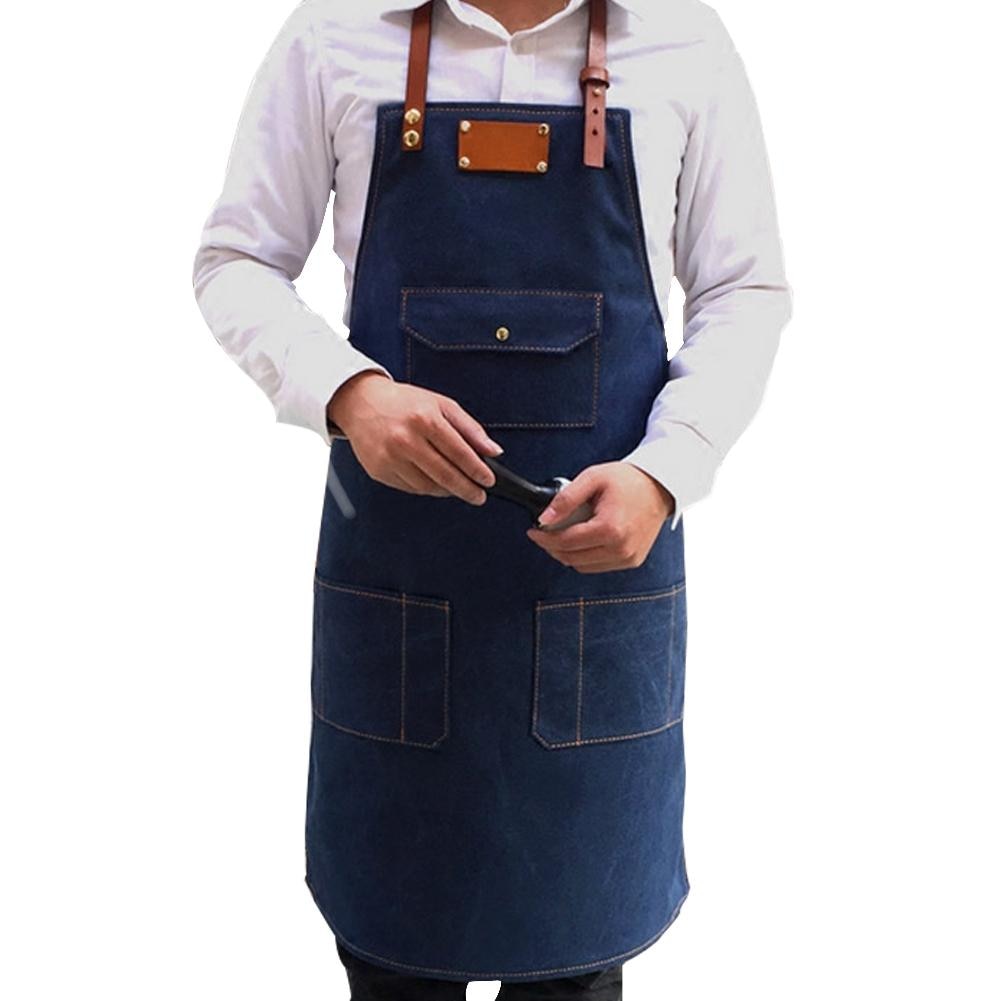 Denim Schorten Eenvoudige Cafe Chef Uniform Schorten Unisex Volwassen Jeans Schorten Voor Vrouw Mannen Mannelijke Dame Keuken Koken schortjes