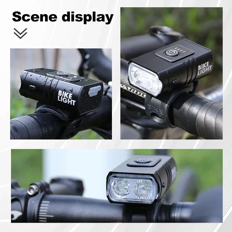 LED Bike Front Lamp Waterproof USB Rechargeable Mountain Bike Headlight Mobile Power Supply Bicycle Accessory