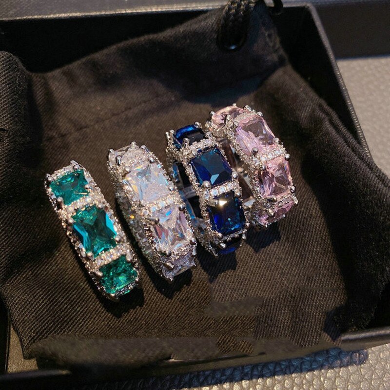 Exquisite Onregelmatige Stone Ring Zilver Kleur Luxe Party Wieden Engagement Ring Met Grote Zirkoon Sieraden 2022