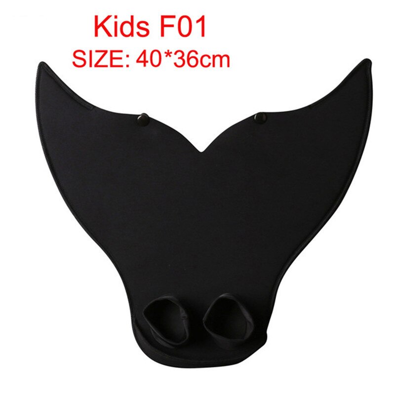 Kinderzwemvliezen kinderen monovin zeemeermin flippers duiken scuba zwemvliezen voet flippers monovin watersport trainingsschoenen  ws003: Kinderen zwart  f01