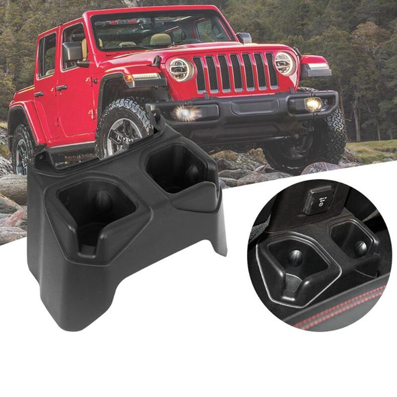 1x boîte de tasse de Console centrale arrière de voiture pour Jeep Wrangler Jl et 2 pièces cintre de barre de sécurité pour Jeep Wrangler CJ