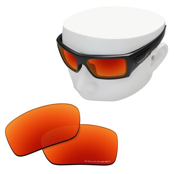 OOWLIT Anti-Kras Vervanging Lenzen voor-Oakley Si Ballistic Det Cord Geëtst Gepolariseerde Zonnebril: Fire Red Mirror
