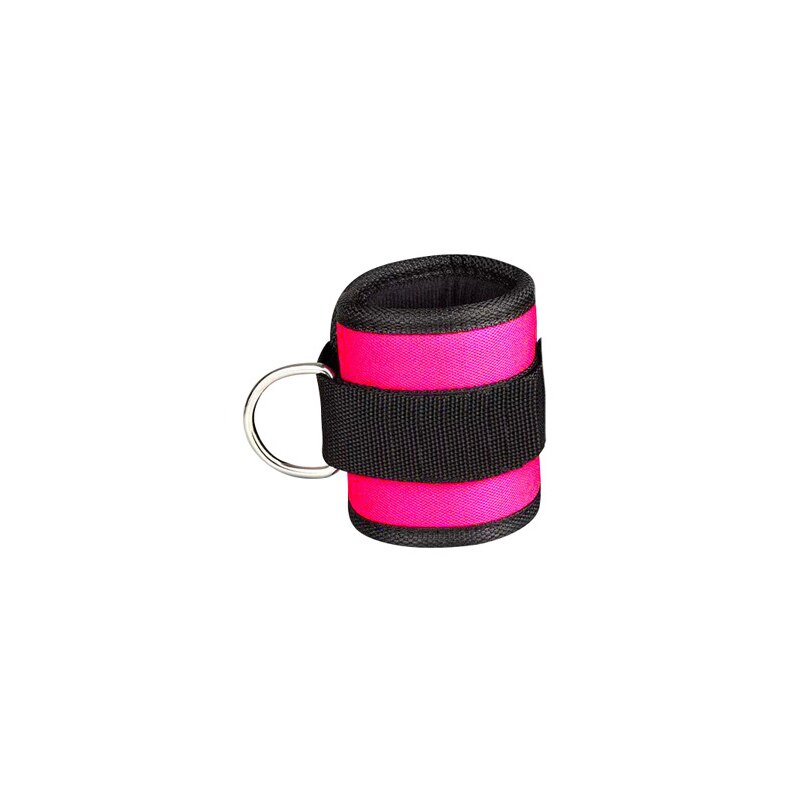 1 uds/2 uds Fitness ajustable D-anillo tobillo Pie de apoyo de tobillo Protector gimnasio pierna polea con hebilla deportes Protector para pies: 1pcs Pink