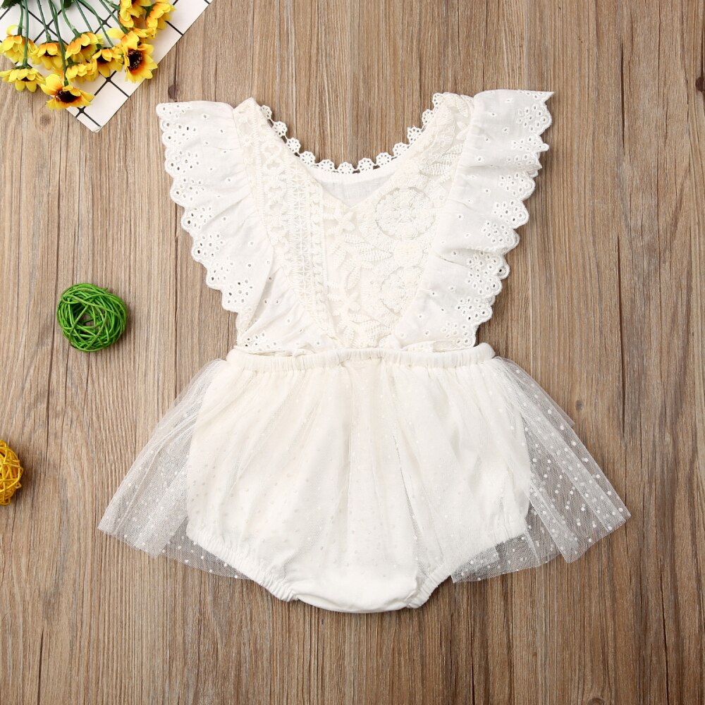 0-24 månader bebis flicka kläder flickor blomma spets romper nyfödd jumpsuit barn tutu prinsessa outfit sommar kid one-piece kläder