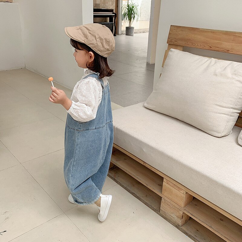 Garçons mignons filles salopette en Denim en vrac enfants pantalons en Denim décontractés pantalons enfants salopette en Denim