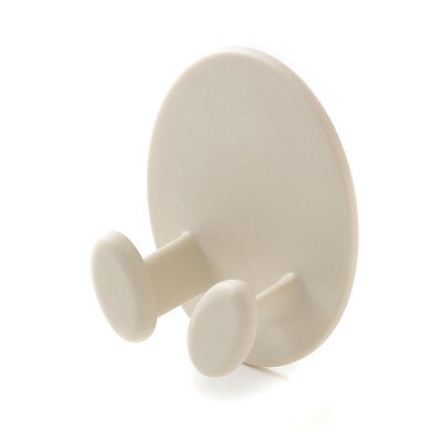 2pcs Hook Plug Strong Stick Hook Plug Finishing Nail-Free Stick Hook Oval Socket Hook Power Cord Storage Rack: Apricot