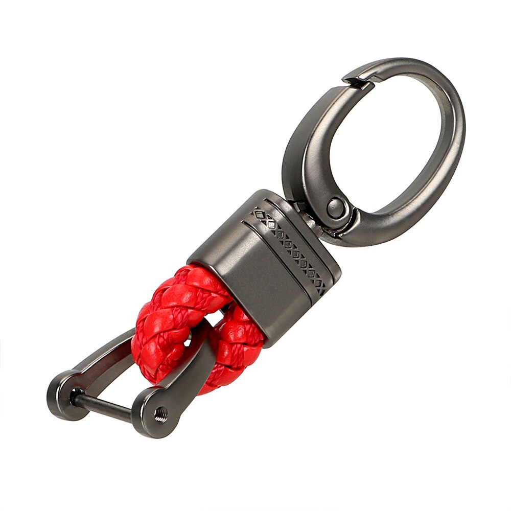 YOSOLO Thick Rod Car Keychain Metal Key Rings Interior Accessories Classic Key Ring D Shape Horseshoe Key Holder: red keyring