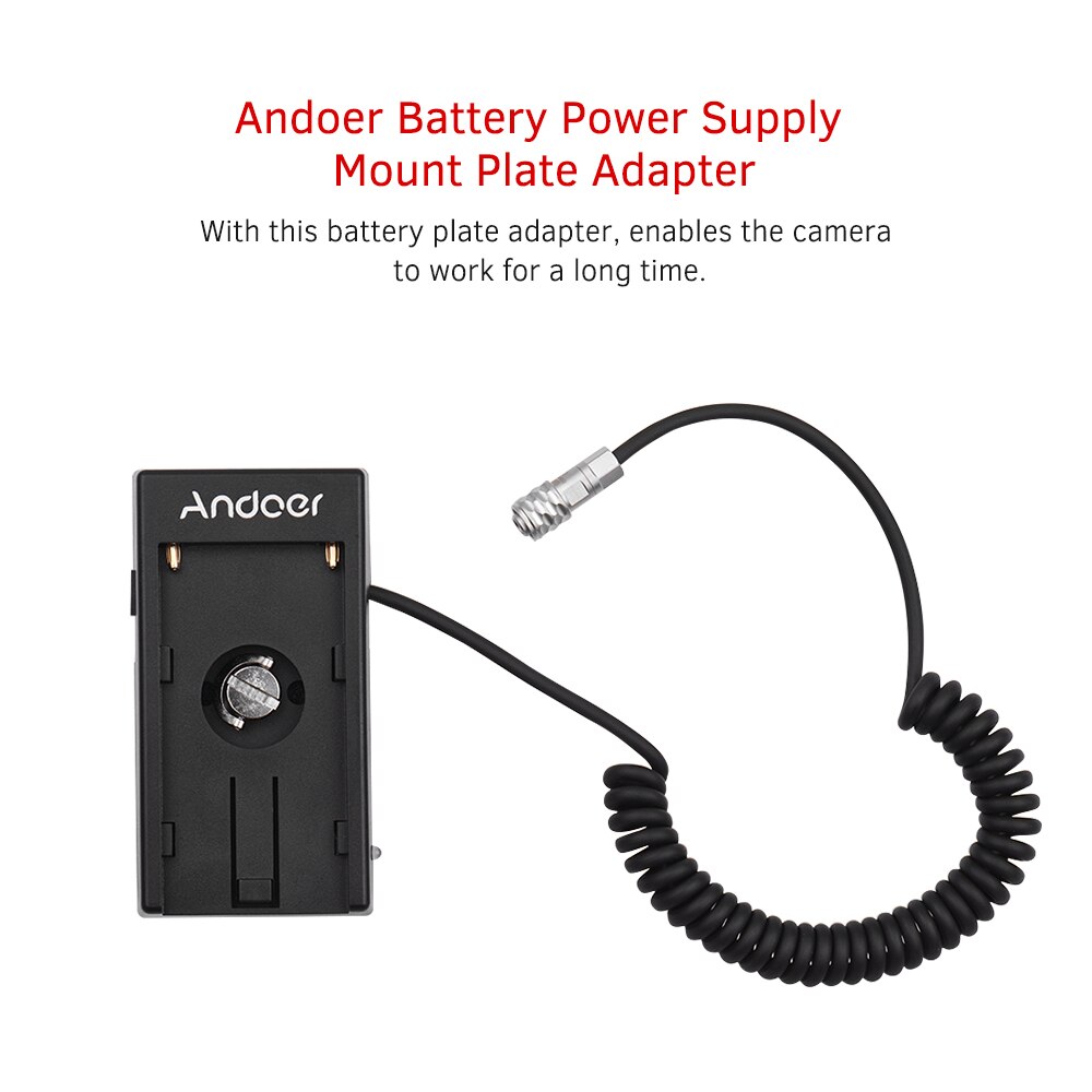 Andoer Blackmagic Cinema Camera Bmpcc 4K Voeding Mount Plaat Adapter Met Lente Kabel Voor Sony NP-F970 F750 F550 batterij