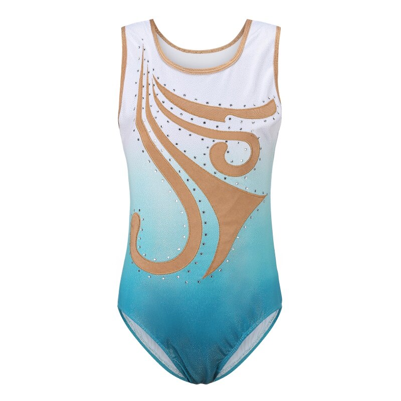 EFINNY Girls Ballet Leotard Sleeveless Dance Wear Cute Girl Cartoon Pattern Gymnastics Leotard For Children Ballet: Green / 8