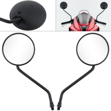 Rétroviseur rond en fer pour moto, 2 pièces, 10mm, plaqué modifié, universel, décoration