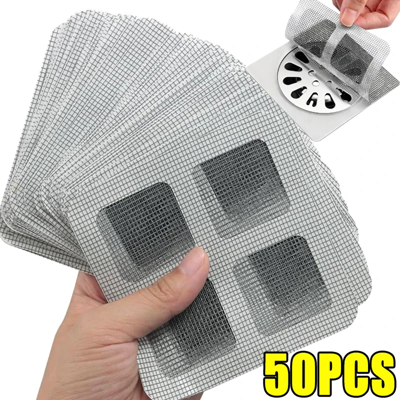 Couvercle de vidange de douche jetable, attrape-cheveux, filtre Anti-blocage, couvercle de vidange de sol en maille, autocollants de filtre de douche de cuisine et de salle de bains