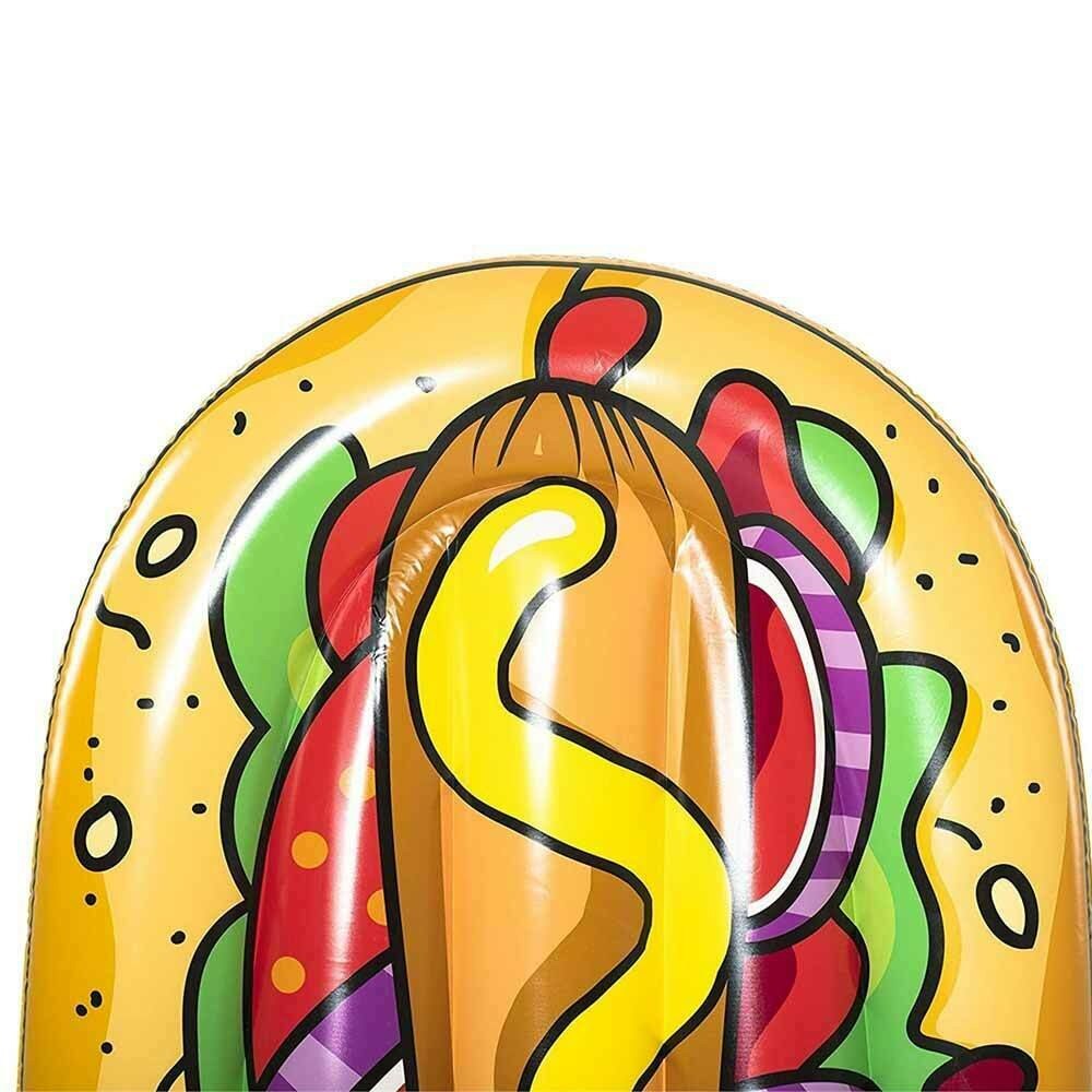 MATERASSINO ISOLA GONFIABILE STAMPA caldo cane PVC cavalla PISCINA 190 X 109 CM