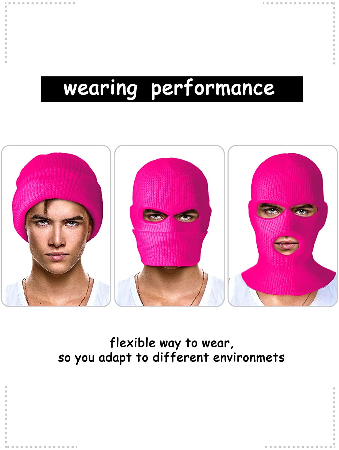 Masque de Ski à 3 trous, casquette coupe-vent en tricot pour le Sport en plein air, couvre-chef unisexe pour l'hiver